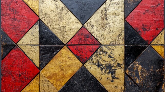 Colorful triangular patterned surface