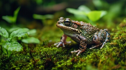 Fototapeta premium Fowler's Toad Closeup in Lush Natural Habitat - Wildlife Photography