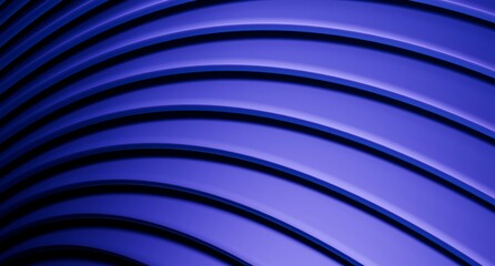 Abstract blue curved architectural design
