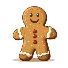 Obraz premium A cheerful gingerbread man smiles sweetly a festive treat