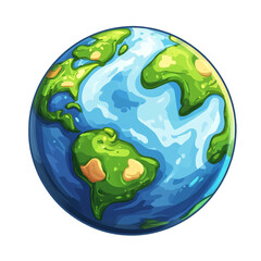 Fototapeta premium Vibrant Earth illustration Green and blue planet Earth