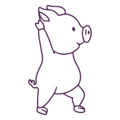 Naklejka premium piggy stroke standing.eps