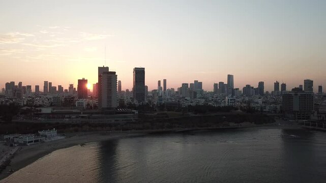 Sunset Scene of city Massada