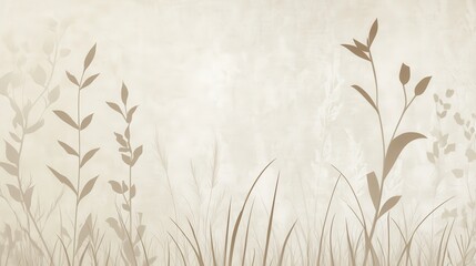 Serene Meadow Silhouettes: A Gentle Botanical Print for a Peaceful Home
