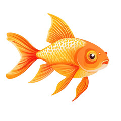 A vibrant orange goldfish swims gracefully its fins flowing beautifully