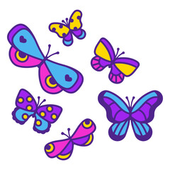 colorful flying butterflies.eps