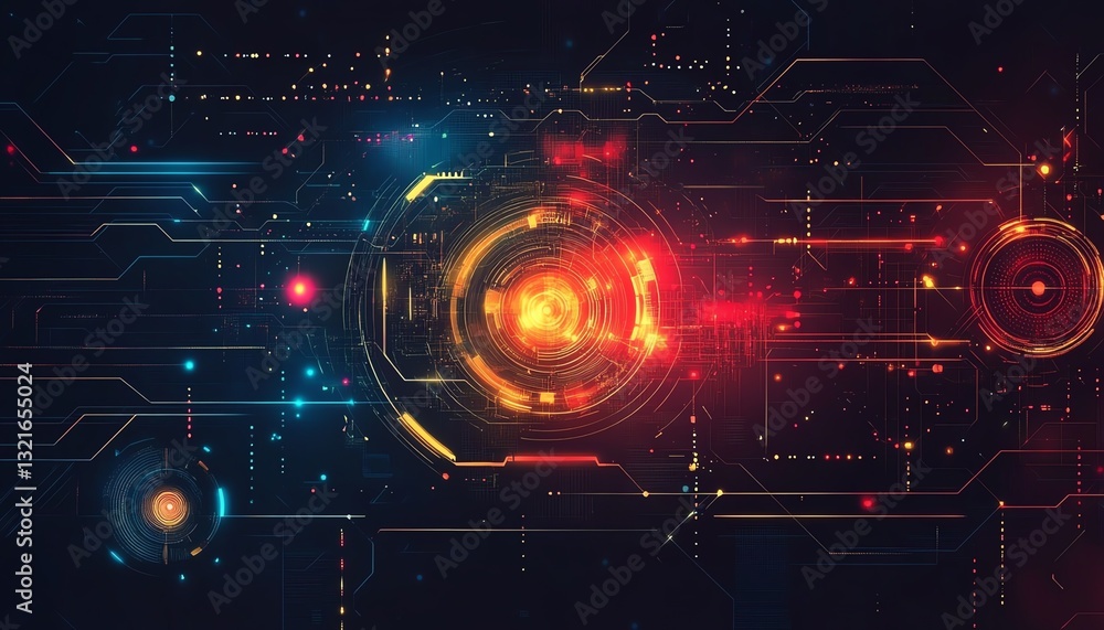 Poster abstract visualization of digital transformation in business
