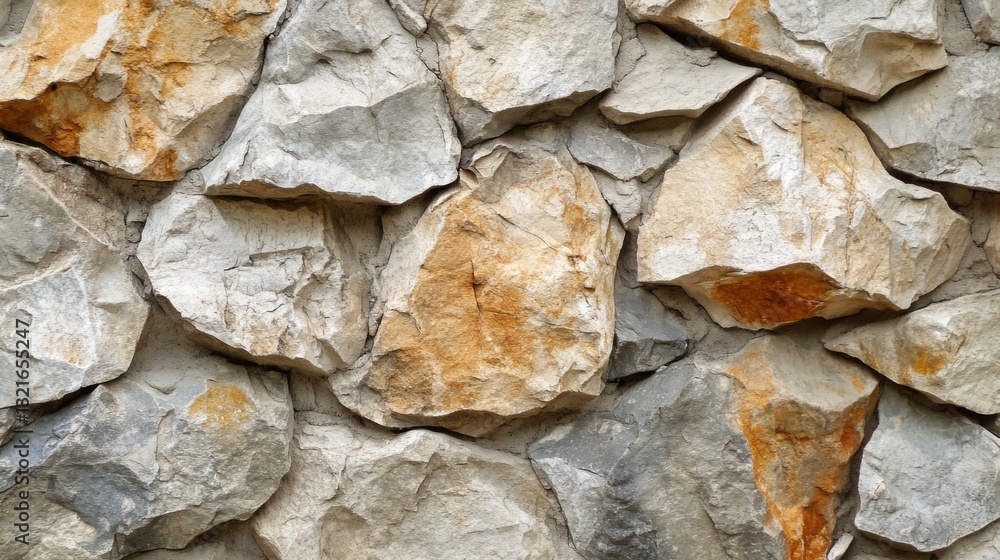 Poster close-up view of textured rock wall featuring natural stone formation with varied colors and unique 