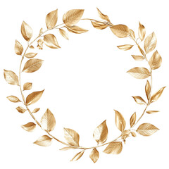Obraz premium Elegant gold leaf wreath perfect for design projects