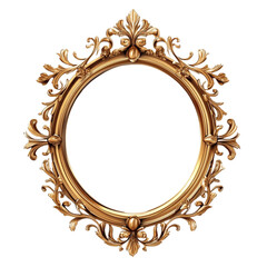 Elegant gold ornate oval frame perfect for design projects