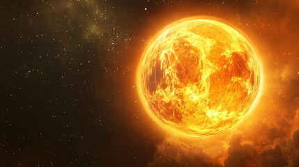 Obraz premium Illustration of Glowing Planet in Digital World Symbolizing Global Business Success