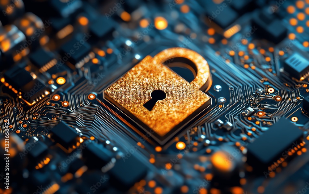 Poster advanced endpoint detection and response edr with a digital padlock symbol