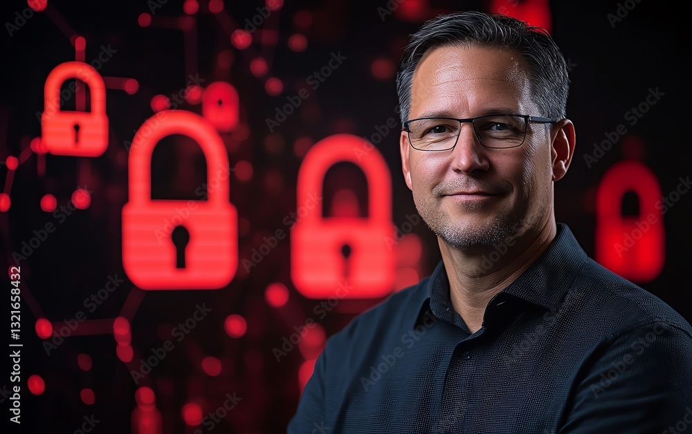 Poster advanced endpoint detection and response edr with a digital padlock symbol