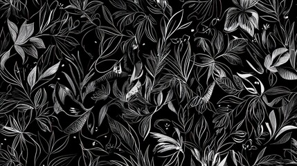 Stunning Black and White Botanical Print Design