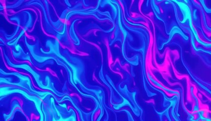 Holographic Flame Pattern, Neon Blues and Magentas, Abstract Design, Digital Art, Vibrant Colors