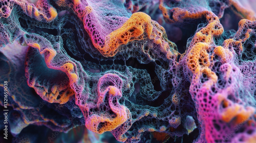 Aufkleber intricate and colorful abstract patterns in a fluid-like texture, showcasing vibrant colors and dept