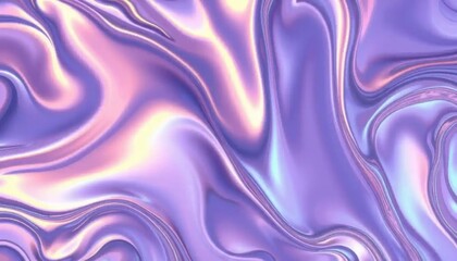 Obraz premium Fluid Holographic Design, Abstract Art, Digital Artwork, Organic Movement, Metallic Finish