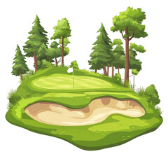 Obraz premium Peaceful Golf Course Green Nature Scene