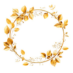 Obraz premium Golden leaves elegant wreath frame design