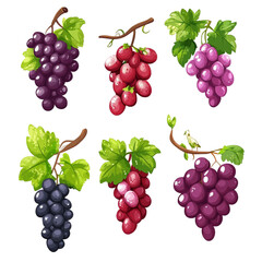 Juicy bunches of grapes delightful colors nature's sweetness