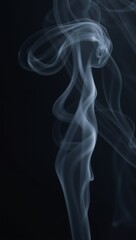 Obraz premium Swirling abstract smoke over dark foggy night landscape