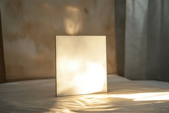 A soft-glowing lamp sits on a bed, providing warm lighting
