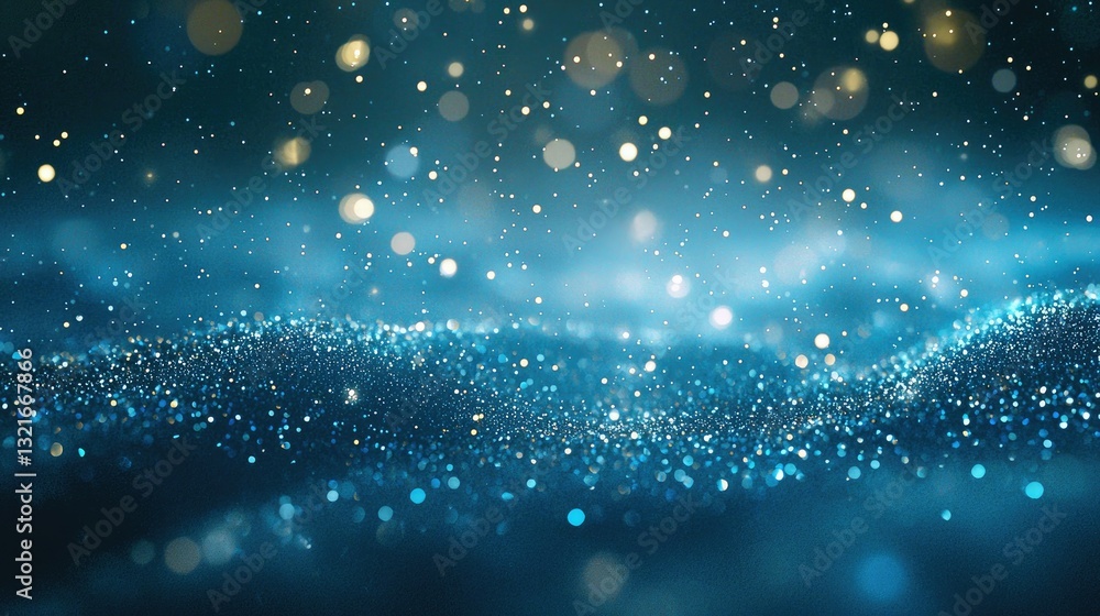 Poster a baby blue background with subtle sparkles and light highlights