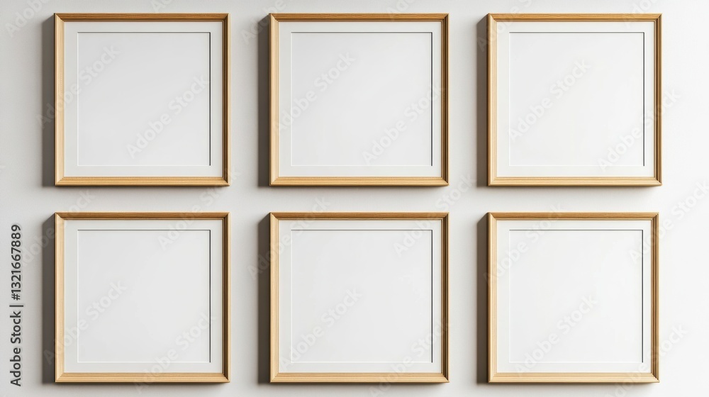 Poster empty picture frames on a wall, showcasing mockups, for display or online product design