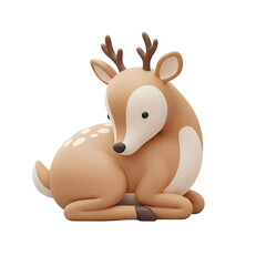 Fototapeta premium Resting Deer Curled Up Icon