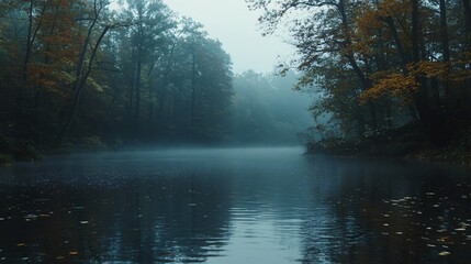 Peaceful Reflections: Tranquil Scene on the Silent River - AR 16:9 V 6.1