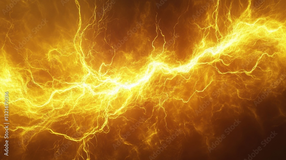 Poster vibrant electric energy abstract background with bright yellow lightning strikes and dynamic pattern