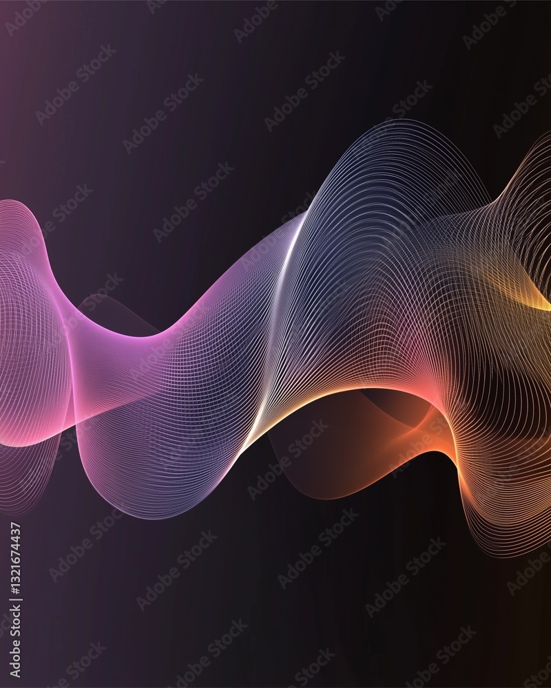Poster abstract flowing lines: a dynamic, vibrant composition of multicolored, flowing lines dances across 