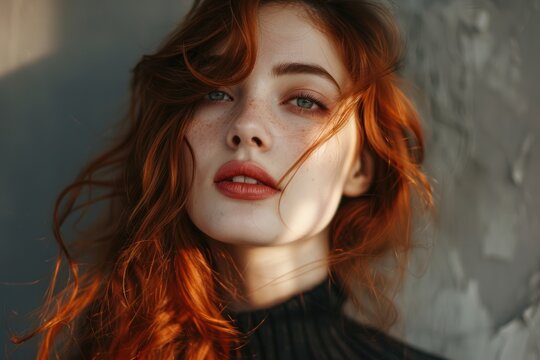 Close up face of woman model magazine photography
