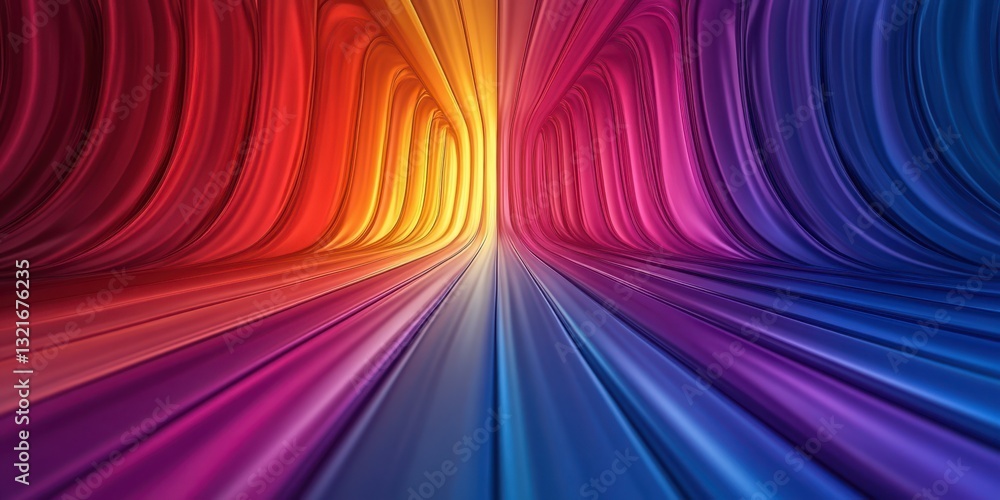 Aufkleber vibrant tunnel of colors creating a mesmerizing pathway through abstract design in a digital artwork