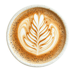 Beautifully Crafted Coffee Latte Art with Leaf Design in Cup