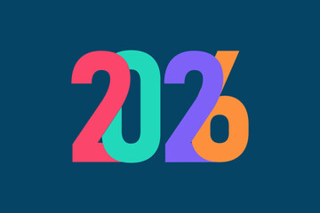 2026 Happy New Year logo design vector illustration