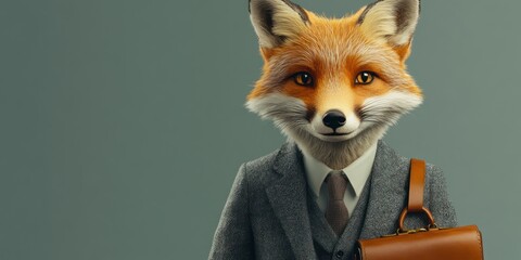 Anthropomorphic Fox Businessman Illustration