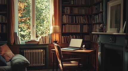Sunlit Library Nook