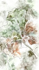 Detailed Abstract Leaf Painting: A Stunning Botanical Illustration