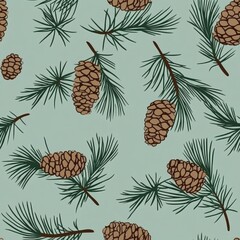 Obraz premium Nature themed pine cone pattern background digital art textured environment aesthetic viewpoint