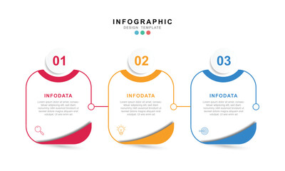 Infographic 3 options design elements for your business data. Vector Illustration.