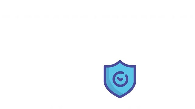 Animated package with a shield protecting it safe and secure