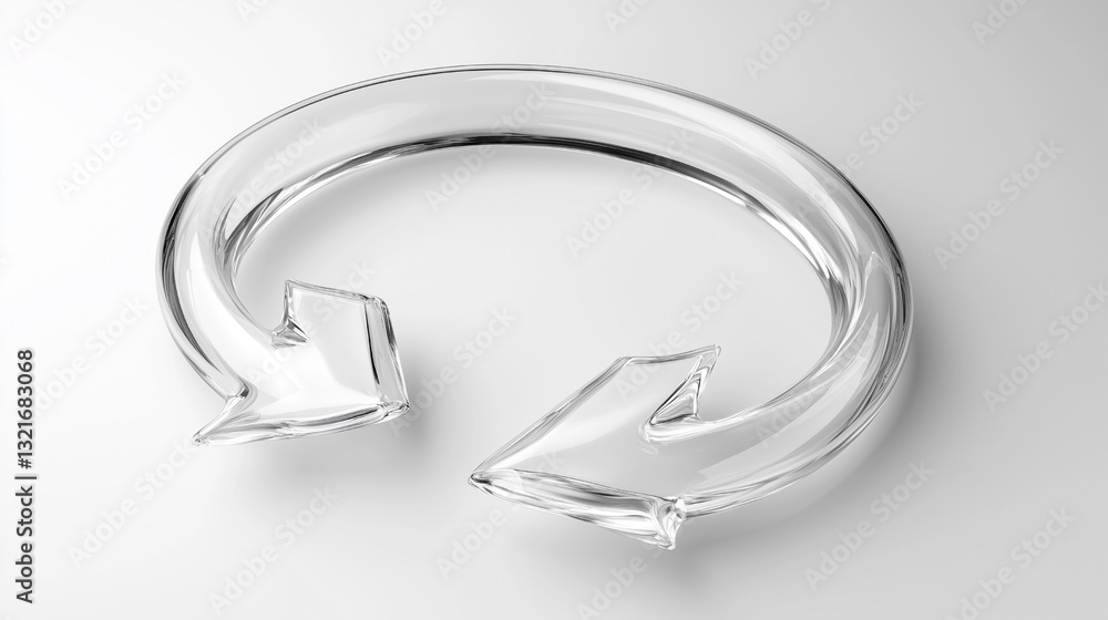 Poster a clear glass object with two arrows pointing in opposite directions