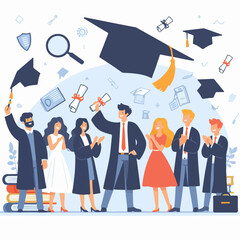 people celebrate graduation happily