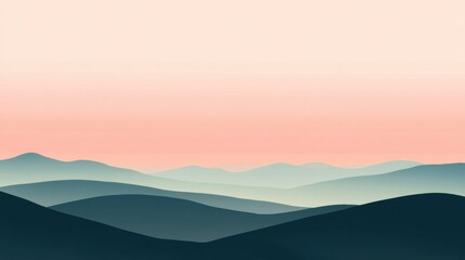 Obraz premium Serene Abstract Landscape with Soft Gradient Skies and Gentle Rolling Hills in Tranquil Pastel Color Palette for Peaceful Backgrounds