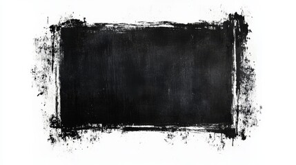 Grunge black frame on white background