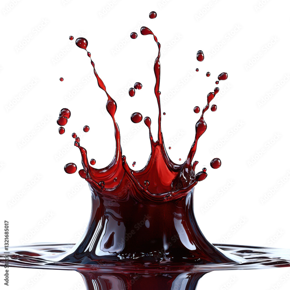 Poster red liquid splash in a dark background capturing dynamic motion