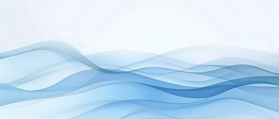 Fototapeta premium Abstract blue background with waves and copy space for text presentation of water, air or energy concept Blue background horizontal futuristic.