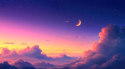 Obraz premium Dreamy Pastel Sunset Sky