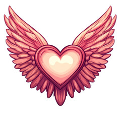 A heart with wings soaring high pure love takes flight